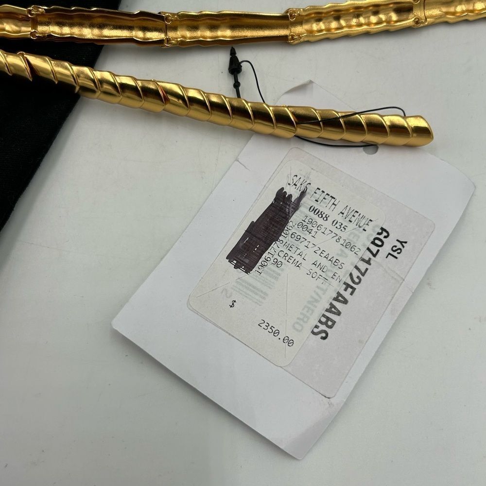 Women’s St. Laurent, gold toned necklace with alternating long and short links - Picture 7 of 9